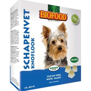 Biofood schapenvetbl. knoflook 80st