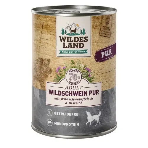 WL Dog Can – PURE – Wild Boar with Safflower Oil 400 g